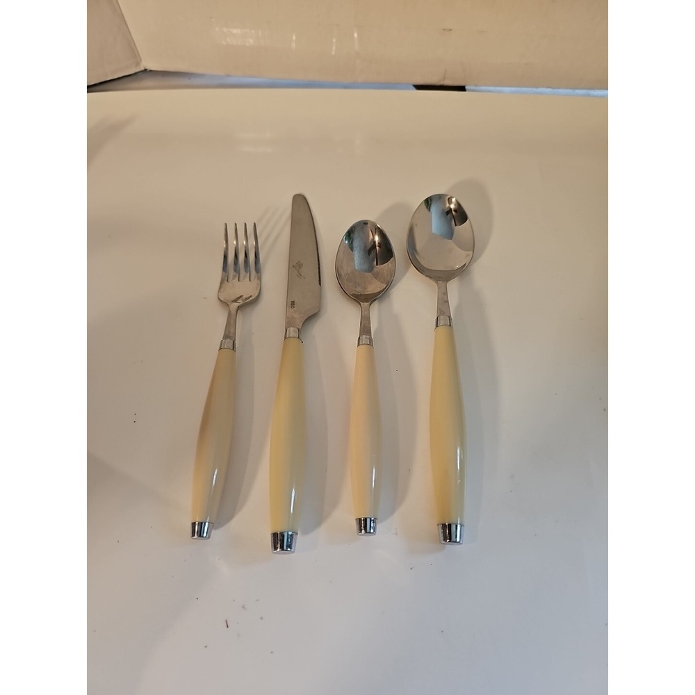 FIESTA FIESTAWARE Brown Rainbow  Flatware Silverware Dinner 4 Piece LOT SET